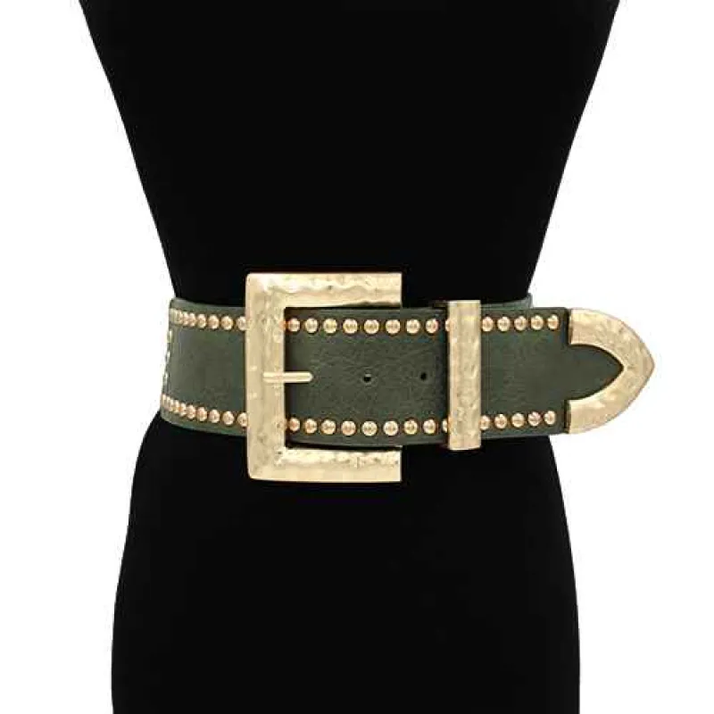 OLIVE GREEN GOLD BELT ( 1648 OLGD ) sold by Oh My Jewelry