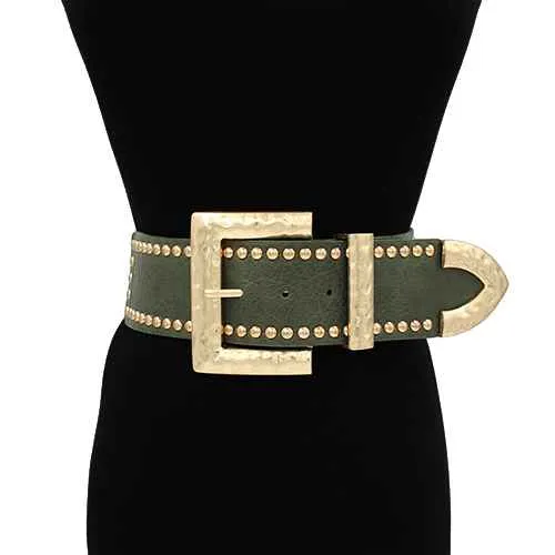 OLIVE GREEN GOLD BELT ( 1648 OLGD ) sold by Oh My Jewelry