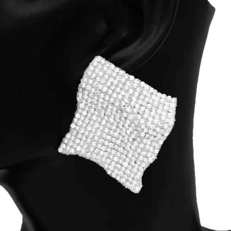 SILVER WHITE EARRINGS CLEAR STONES WHITE PEARLS ( 2878 RDWHT ) sold by Oh My Jewelry