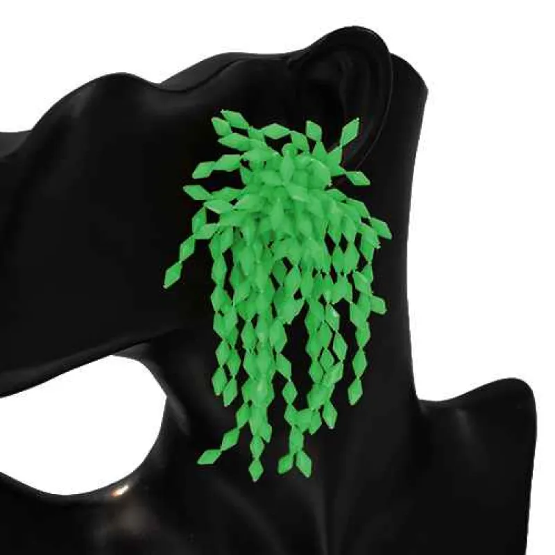 GREEN EARRINGS ( 2872 GN ) made by Oh My Jewelry