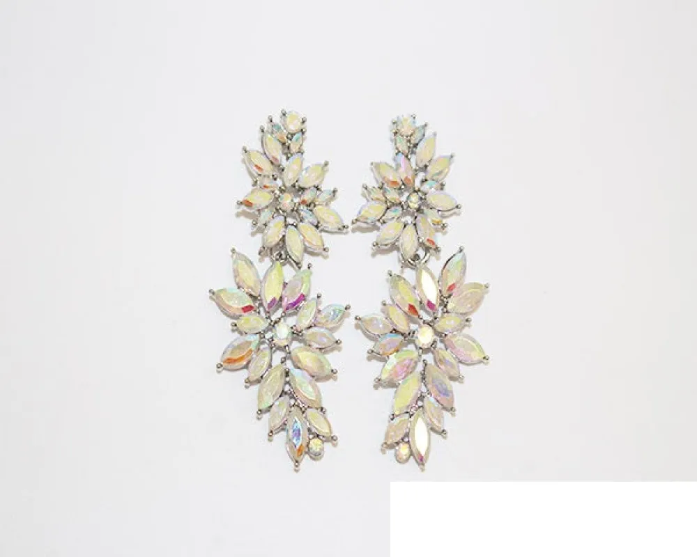 SILVER AB CRYSTAL EARRINGS ( 1786 SAB ) sold by Oh My Jewelry