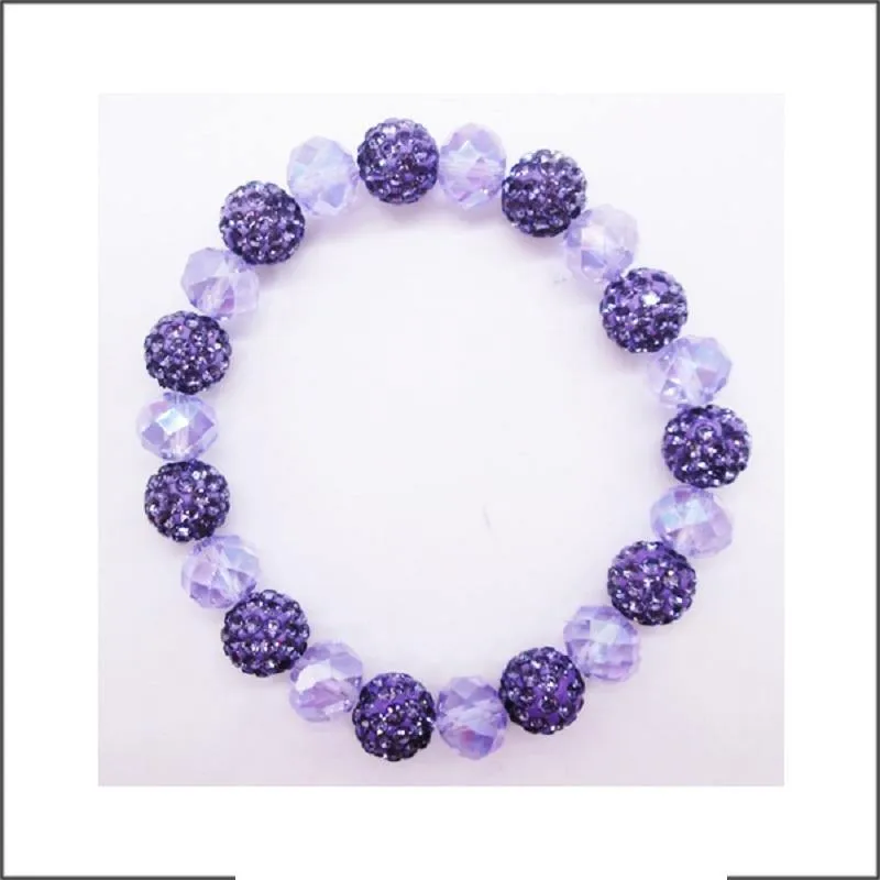 10MM RHINESTONE PURPLE CRYSTAL BEADED STRETCH BRACELET ( 03 40 PURPLE ) sold by Oh My Jewelry