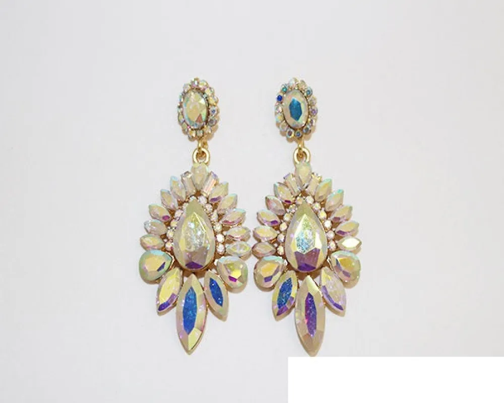 GOLD AB STONE EARRINGS ( 1785 GAB ) sold by Oh My Jewelry