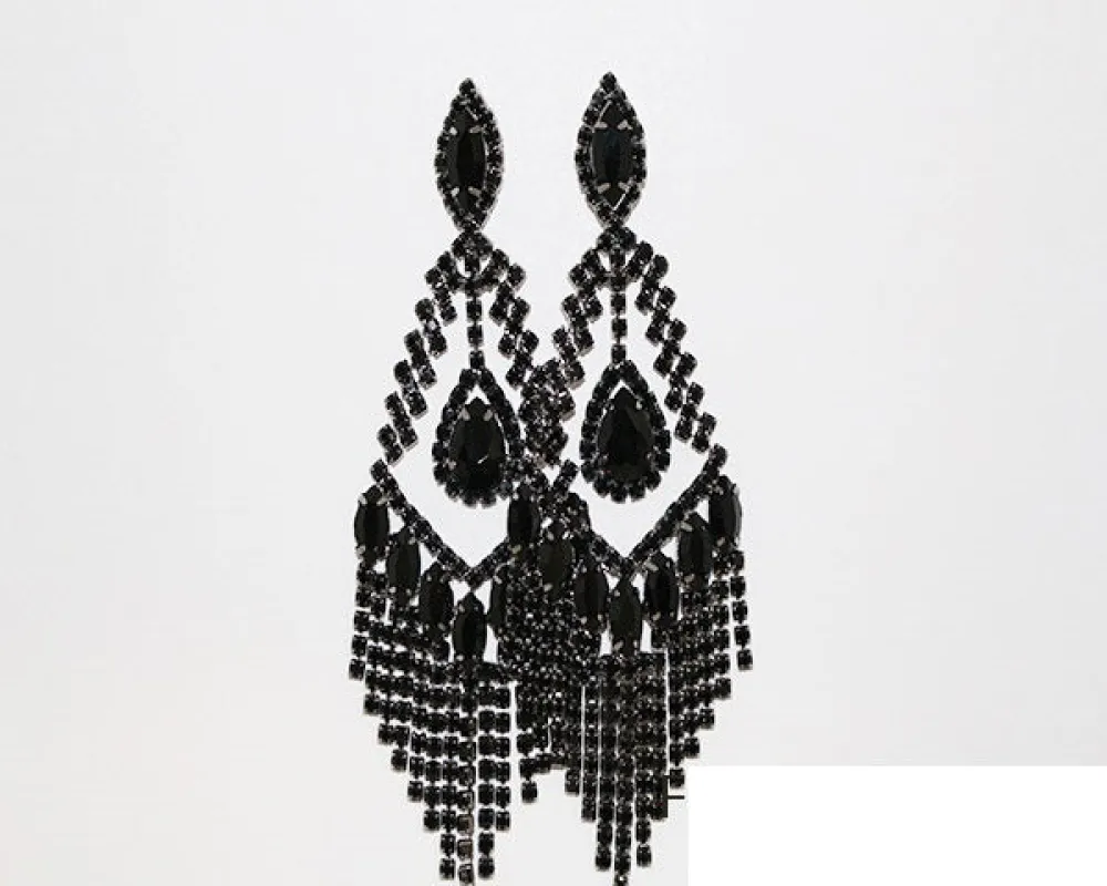 BLACK EARRINGS STONES EARRINGS ( 1375 BKJET ) sold by Oh My Jewelry