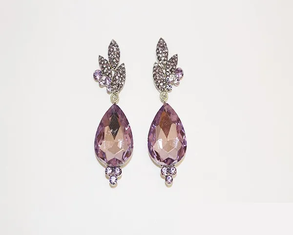 DANGLING SILVER VIOLET EARRINGS ( 1131 SVI ) sold by Oh My Jewelry