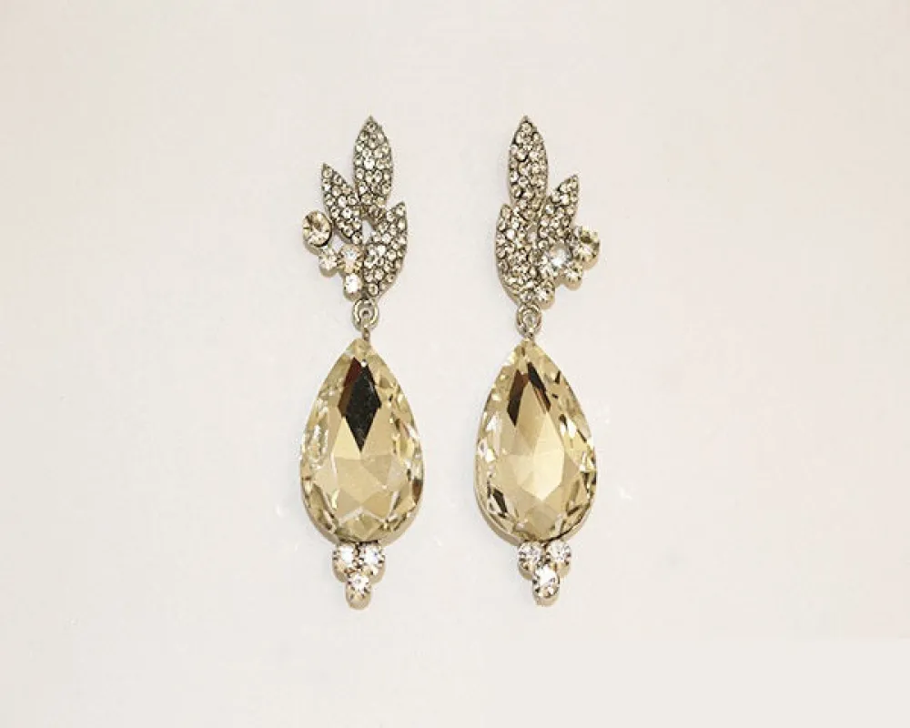 DANGLING SILVER CLEAR EARRINGS ( 1131 SCRY ) sold by Oh My Jewelry