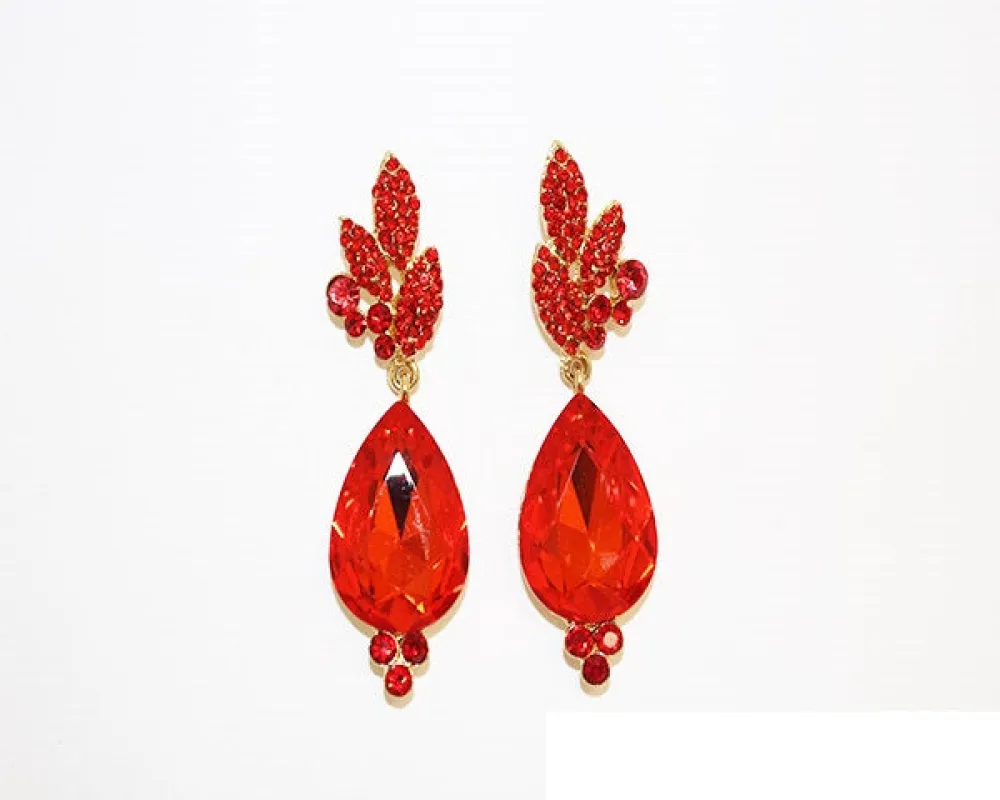 DANGLING RED EARRINGS ( 1131 GLTSI ) sold by Oh My Jewelry