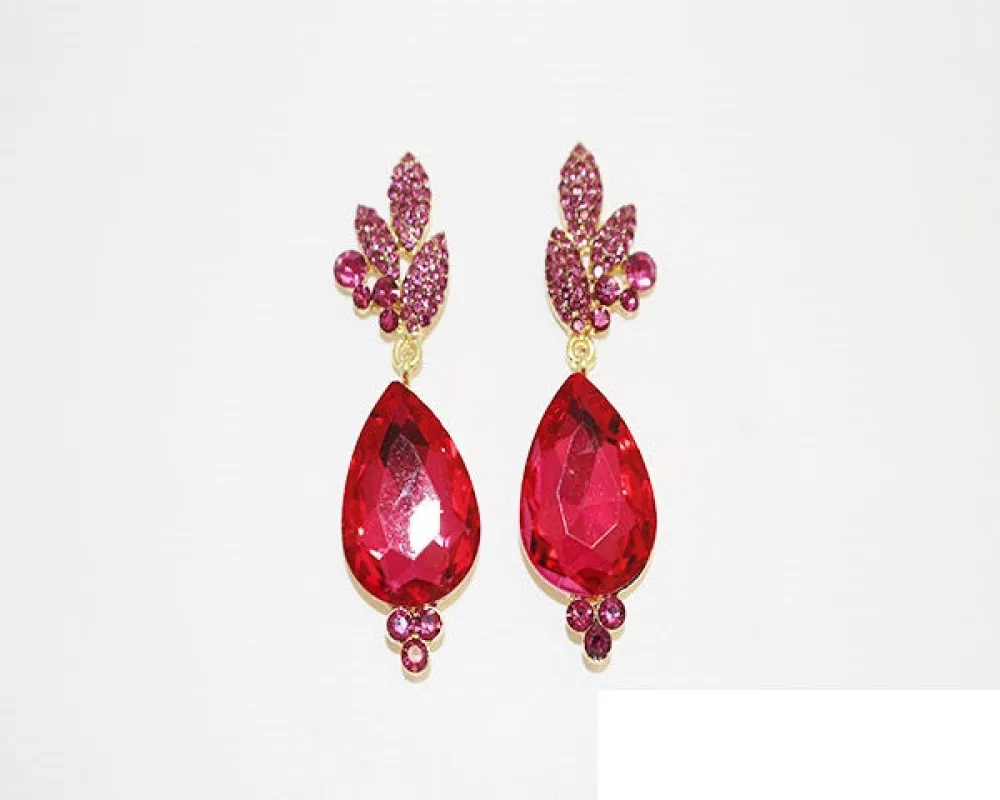 DANGLING FUCHSIA EARRINGS ( 1131 GFU ) sold by Oh My Jewelry