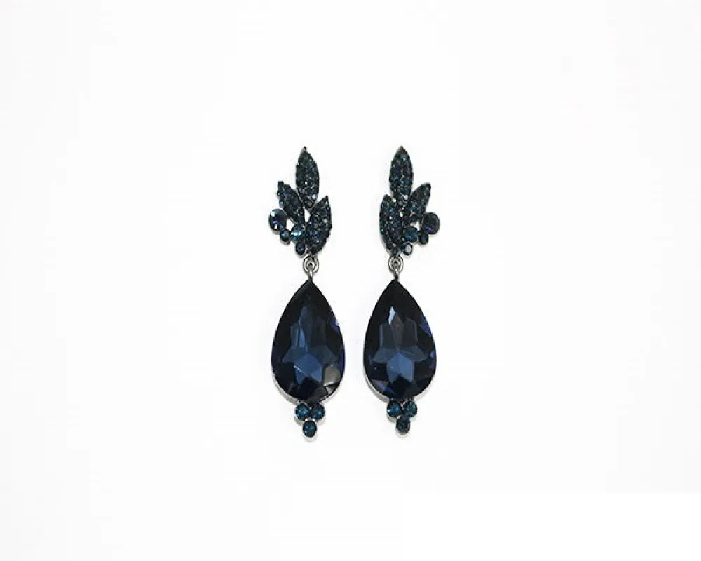 DANGLING BLACK MONTANA BLUE EARRINGS ( 1131 BKMON ) sold by Oh My Jewelry