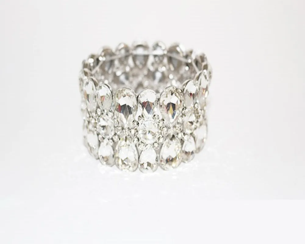 SILVER STRETCH BRACELET STONES ( 1128 SCRY ) sold by Oh My Jewelry