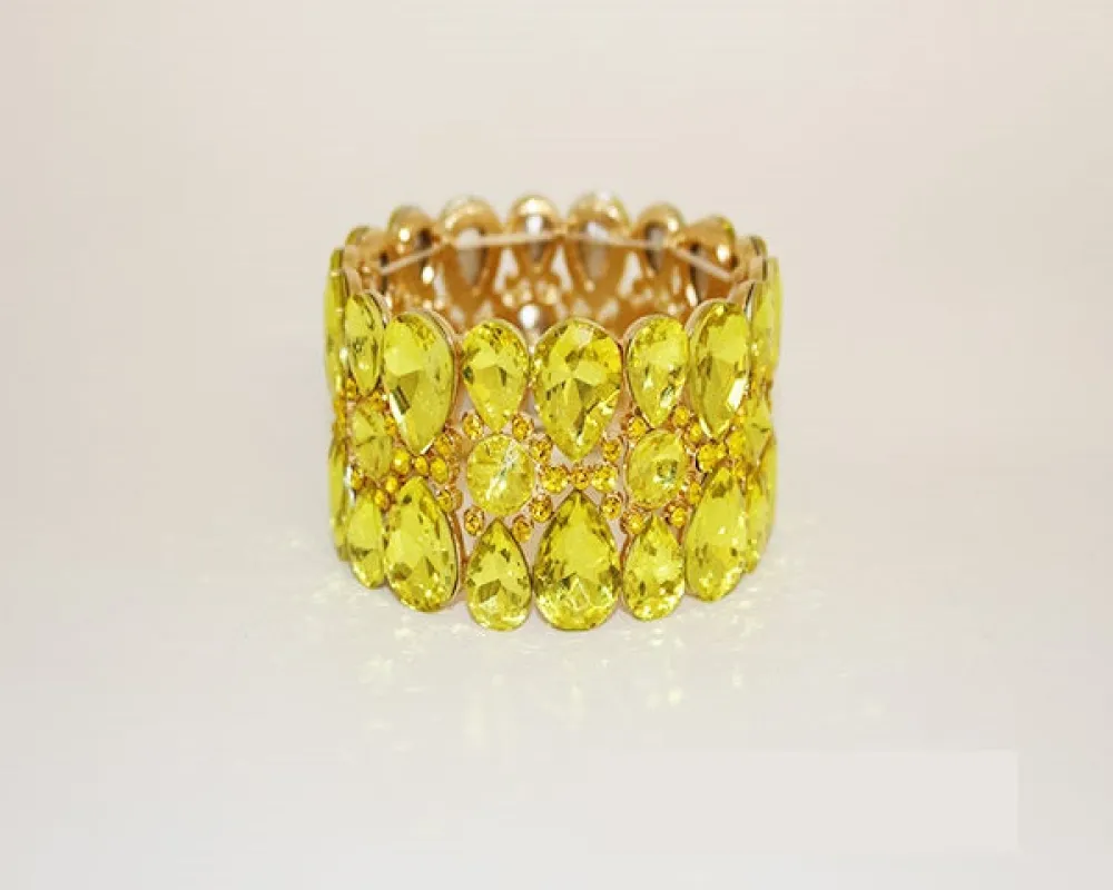 GOLD STRETCH BRACELET YELLOW STONES ( 1128 GCIT ) made by Oh My Jewelry