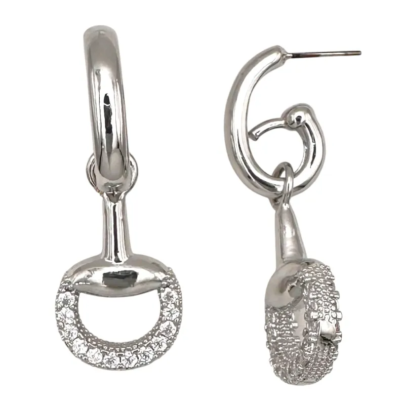 SILVER EARRINGS CLEAR CZ STONES ( 1273 EX ) sold by Oh My Jewelry