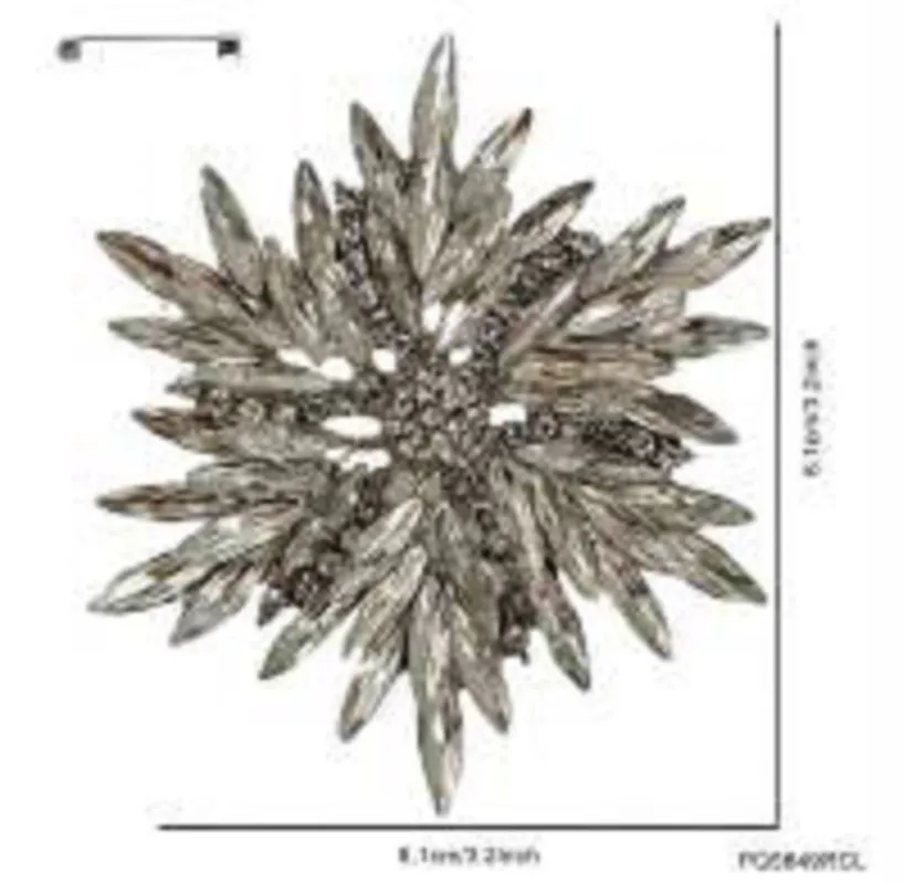 FLOWER SHAPE BROOCH CLEAR ( 5849 RCL ) sold by Oh My Jewelry