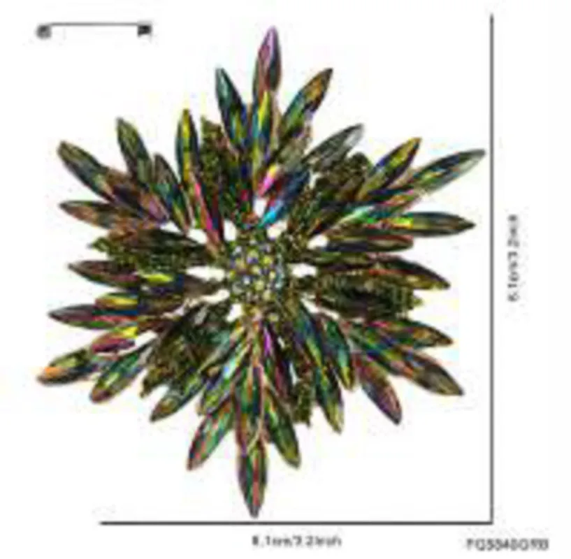 FLOWER SHAPE BROOCH VITRAIL OIL SPILL ( 5849 GRB ) sold by Oh My Jewelry