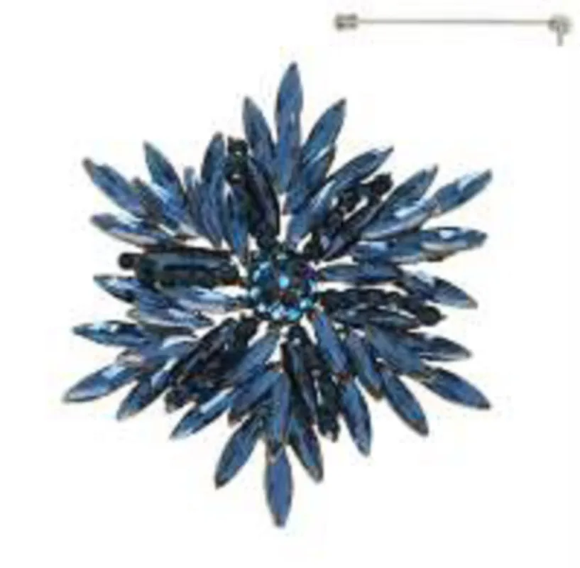 FLOWER SHAPE BROOCH NAVY BLUE ( 5849 BNV ) sold by Oh My Jewelry