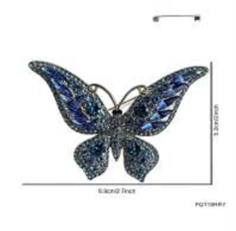SILVER BLUE BUTTERFLY BROOCH ( 119 RRY ) sold by Oh My Jewelry