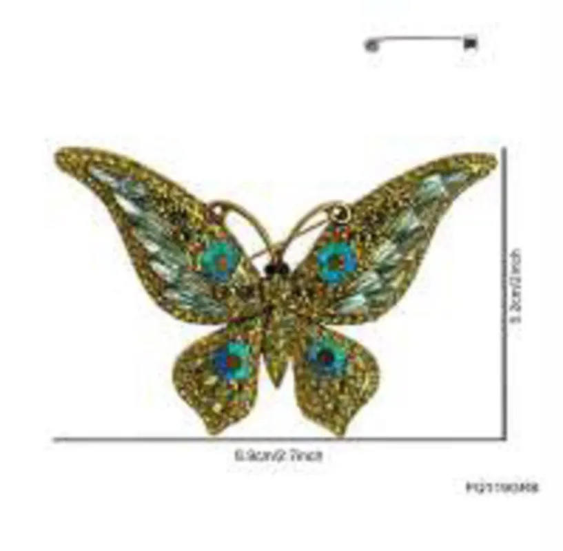 GOLD VITRAIL OIL SPILL BUTTERFLY BROOCH ( 119 GRB ) sold by Oh My Jewelry