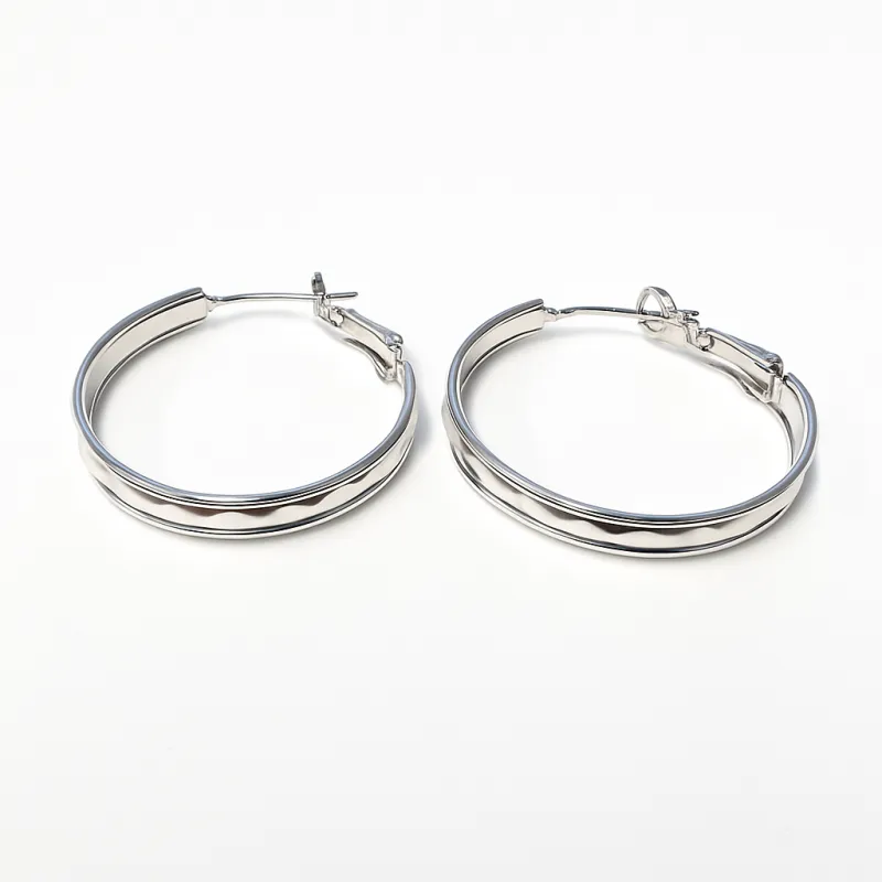 SILVER HOOP EARRINGS ( 2513 SM ) sold by Oh My Jewelry