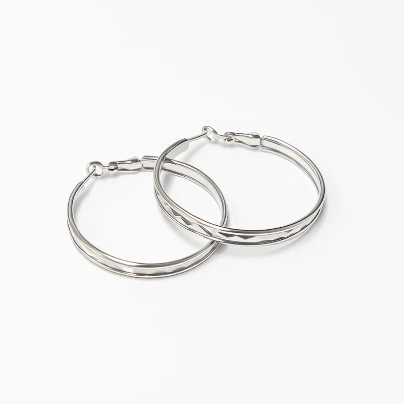 SILVER HOOP EARRINGS ( 2513 SL ) sold by Oh My Jewelry