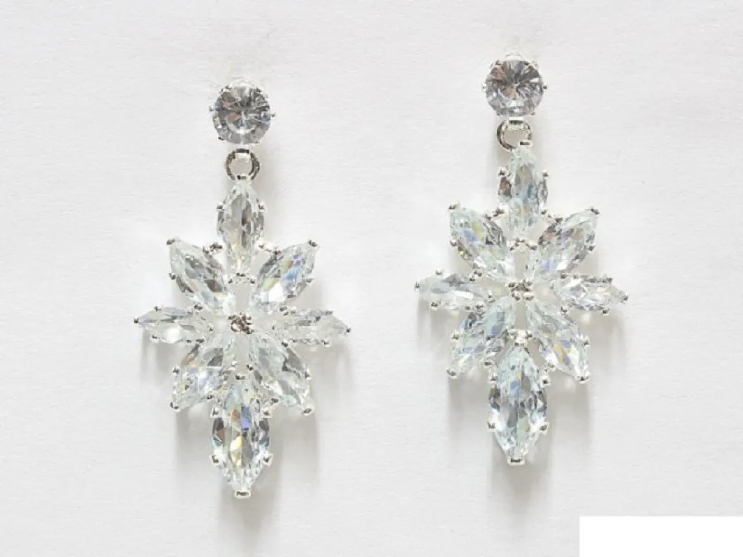 SILVER EARRINGS CLEAR STONES ( 6602 SCL ) sold by Oh My Jewelry