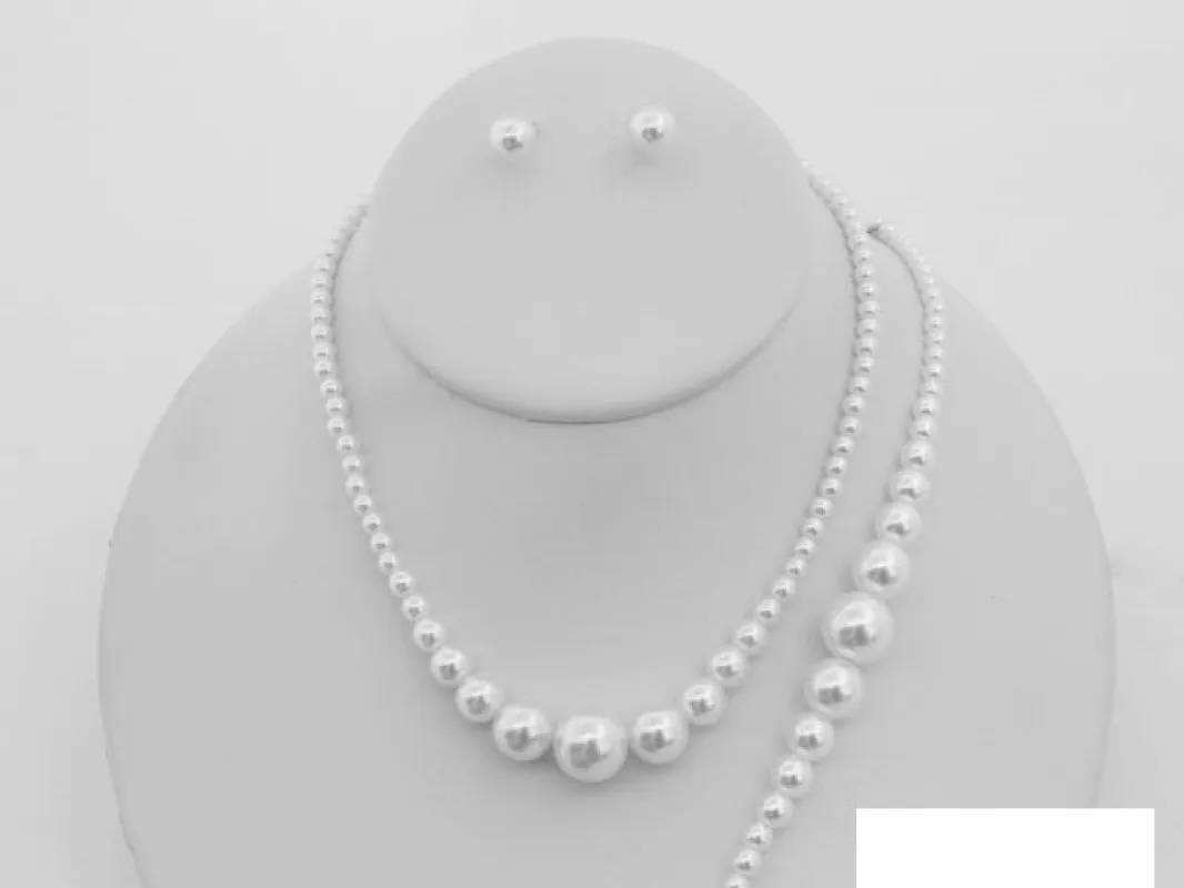 WHITE PEARL NECKLACE SET BRACELET ( 20887 SWH ) sold by Oh My Jewelry
