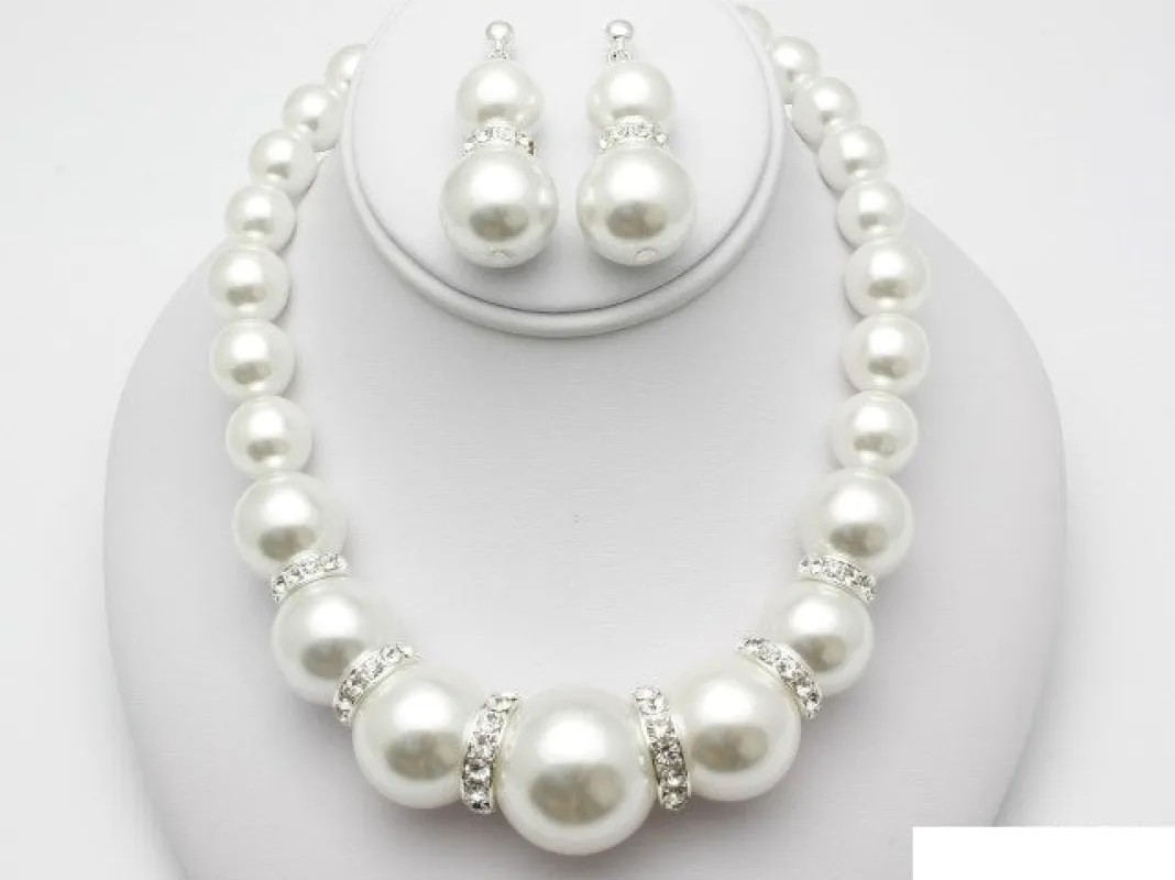 PEARL NECKLACE SET ( 11264 WH ) sold by Oh My Jewelry