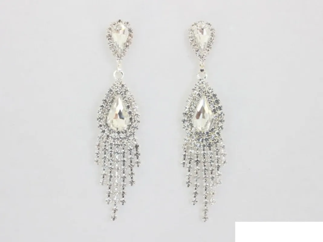 SILVER CLEAR CZ STONE EARRINGS ( 7011 SCRY ) sold by Oh My Jewelry