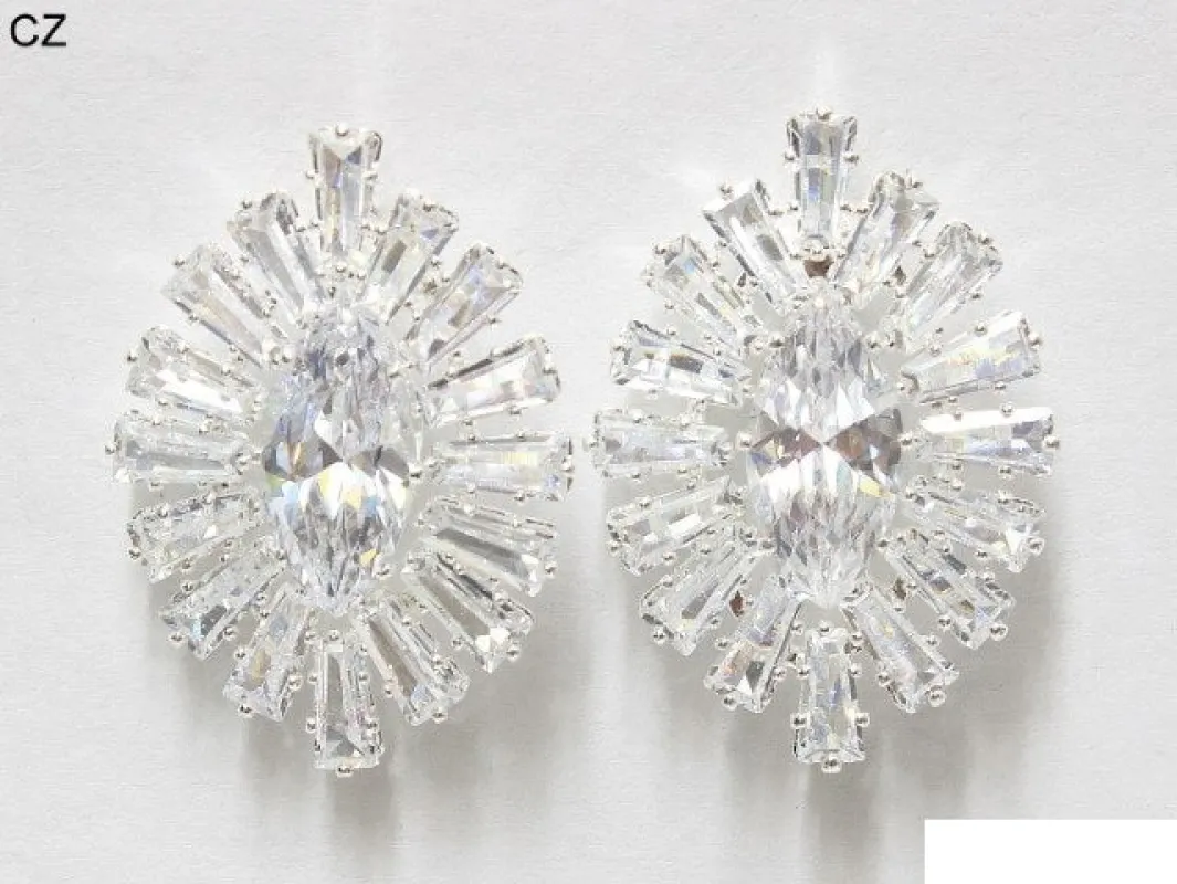 SILVER CZ EARRINGS ( 6851 SCRY ) made by Oh My Jewelry