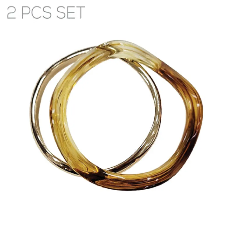 BROWN TORTOISE SHELL COLOR BANGLES ( 84581 STOG ) sold by Oh My Jewelry