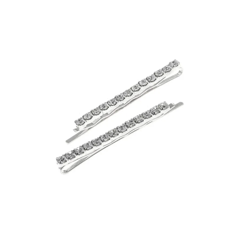 SILVER HAIR PIN SET WITH CLEAR STONES ( 70015 CRS ) sold by Oh My Jewelry