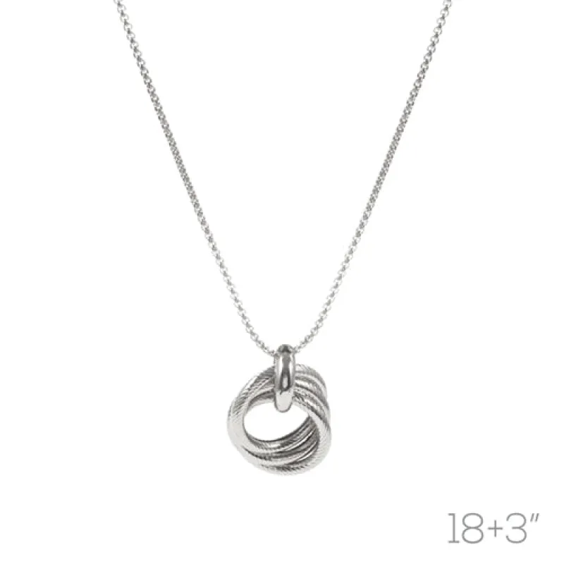 SILVER INTERLOCKED RING NECKLACE ( 18927 R ) sold by Oh My Jewelry