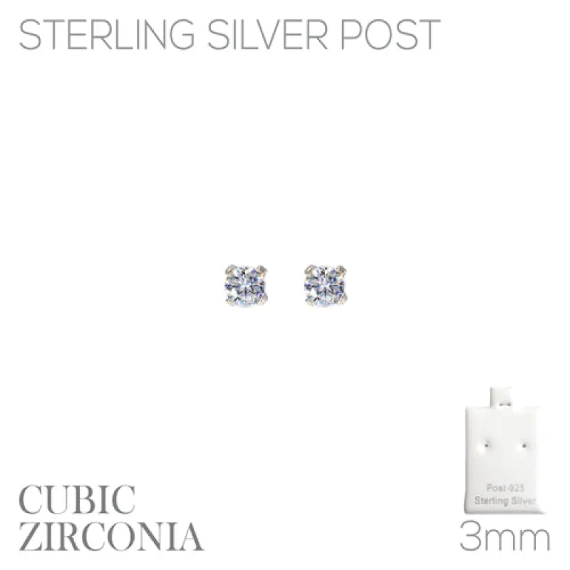 SILVER STUD POST EARRINGS ( 27472 3CRR ) made by Rebecca Minkoff