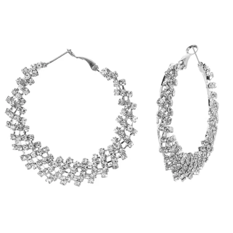 CLEAR HOOP EARRINGS ( 25062 CRS ) sold by Oh My Jewelry