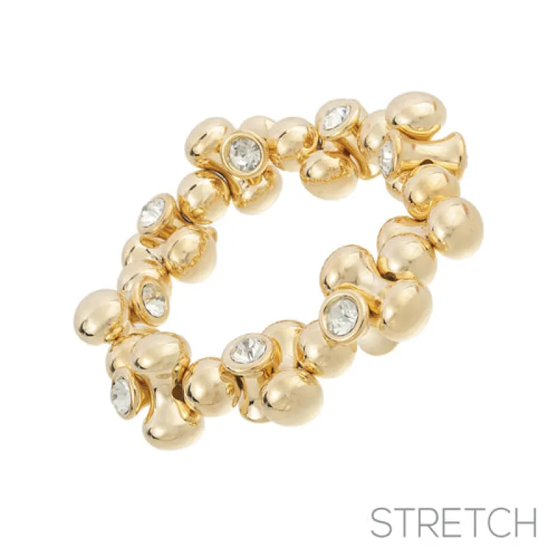 GOLD BALL STRETCH BRACELET ( 84585 CRG ) sold by Oh My Jewelry