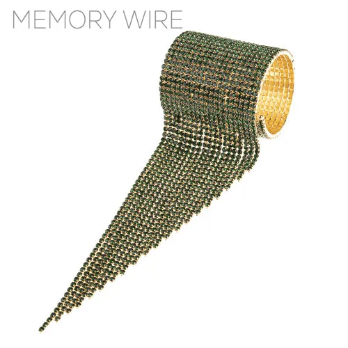 GOLD CUFF BANGLE GREEN STONES DANGLING ( 84305 EMG ) sold by Oh My Jewelry