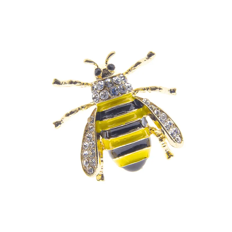GOLD BEE BROOCH CLEAR STONES ( 31403 JOG ) sold by Oh My Jewelry