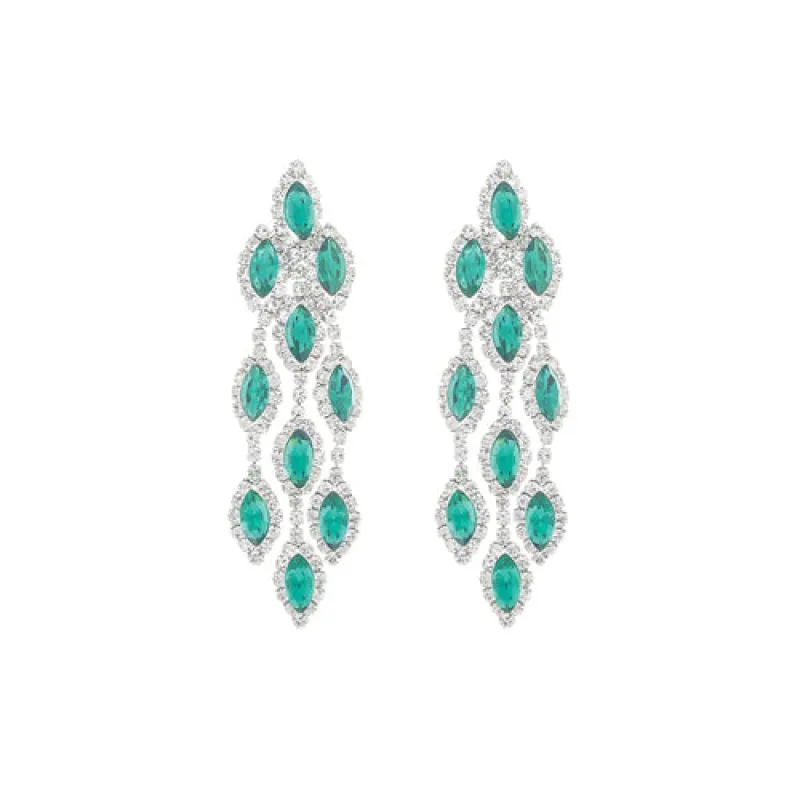 DANGLING EARRINGS GREEN STONES ( 28149 EMS ) sold by Oh My Jewelry