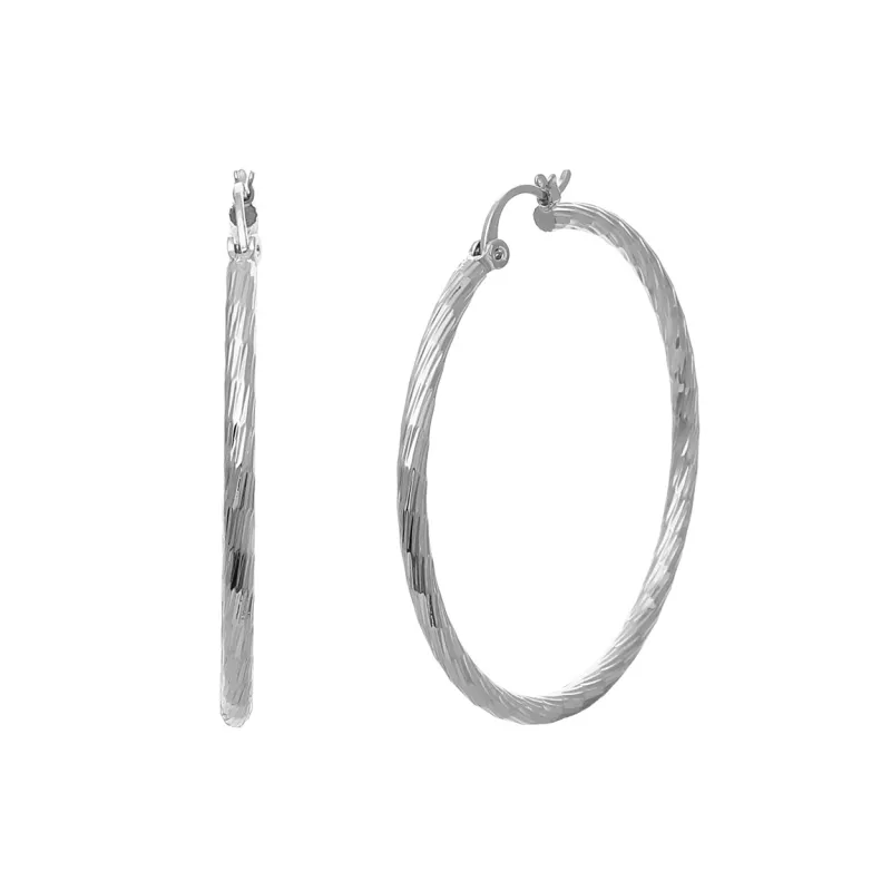 SILVER HOOP EARRINGS ( 0043 45S ) sold by Oh My Jewelry