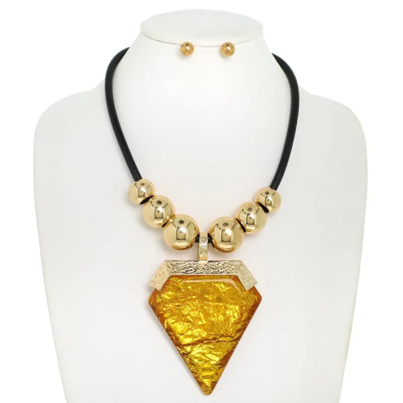 GOLD YELLOW NECKLACE SET ( 12672 YE ) sold by Oh My Jewelry