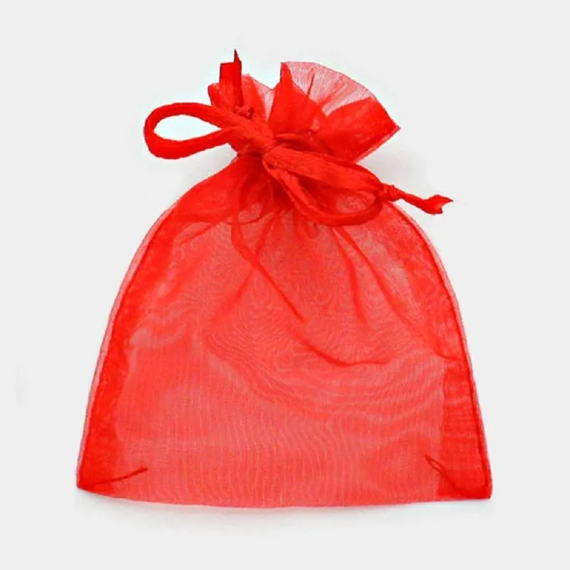 3" x 3.5" Red Organza Gift Bag 12 Pieces ( 1019 RED ) sold by Oh My Jewelry