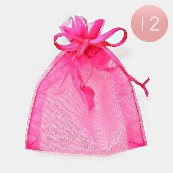 3" x 3.5" Fuchsia Pink Organza Gift Bag 12 Pieces ( 1019 DPK) sold by Oh My Jewelry