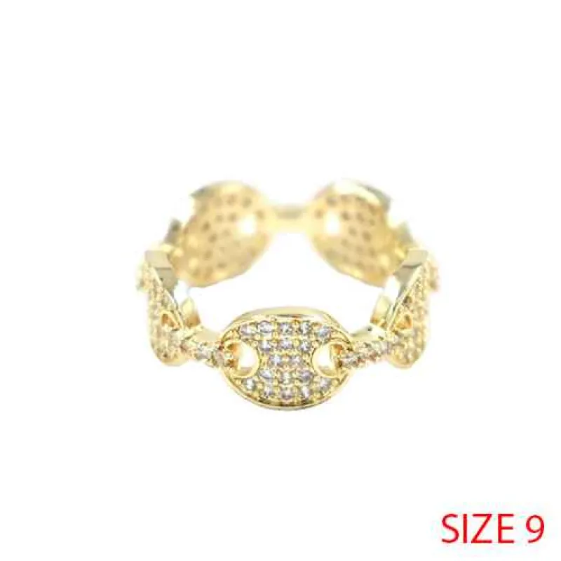 GOLD RING CLEAR STONES SIZE 9 ( 2158 9GD ) sold by Oh My Jewelry