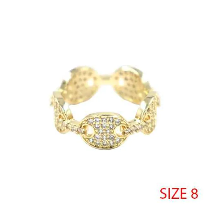 GOLD RING CLEAR STONES SIZE 8 ( 2158 8GD ) sold by Oh My Jewelry