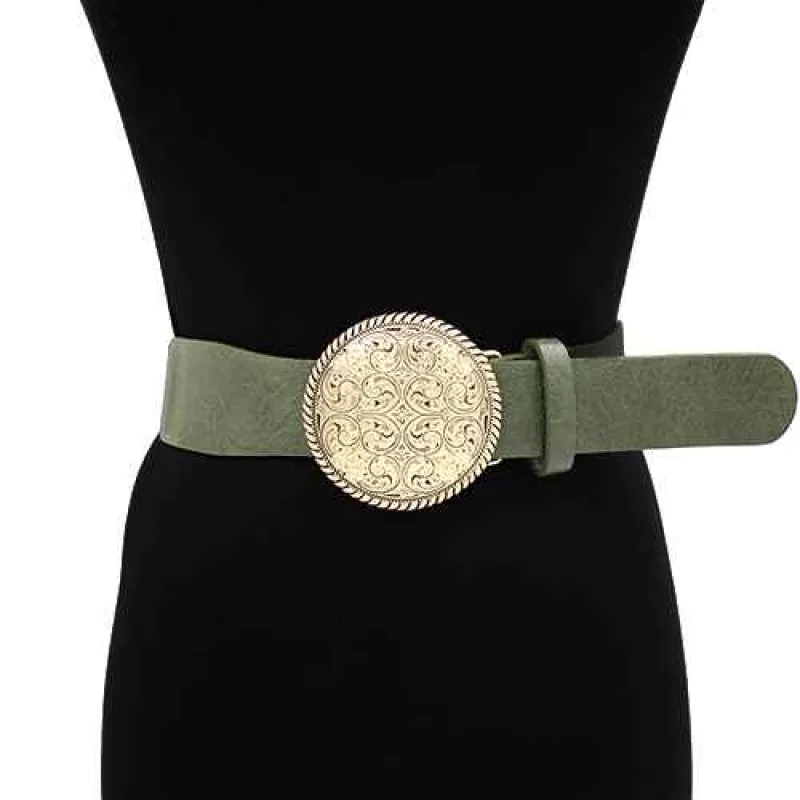 OLIVE GREEN GOLD BELT ( 1641 OLGD ) sold by Oh My Jewelry