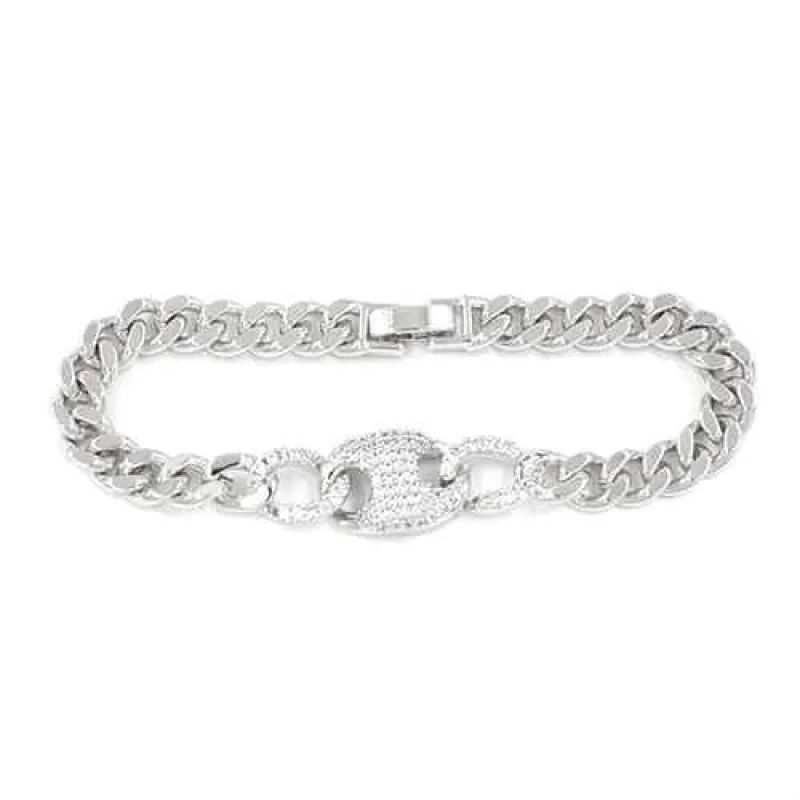 SILVER BRACELET CLEAR STONES ( 2251 RD ) sold by Oh My Jewelry