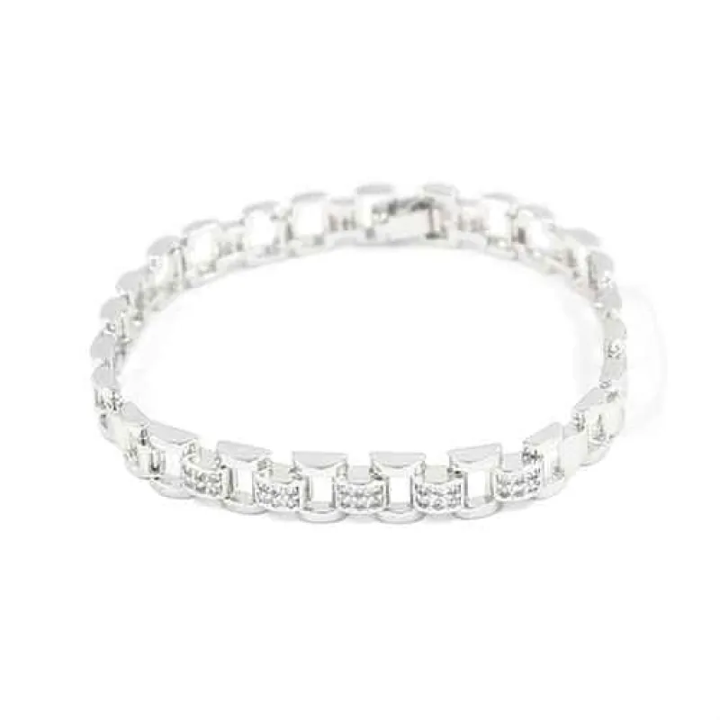 SILVER BRACELET CLEAR STONES ( 2243 RD ) sold by Oh My Jewelry