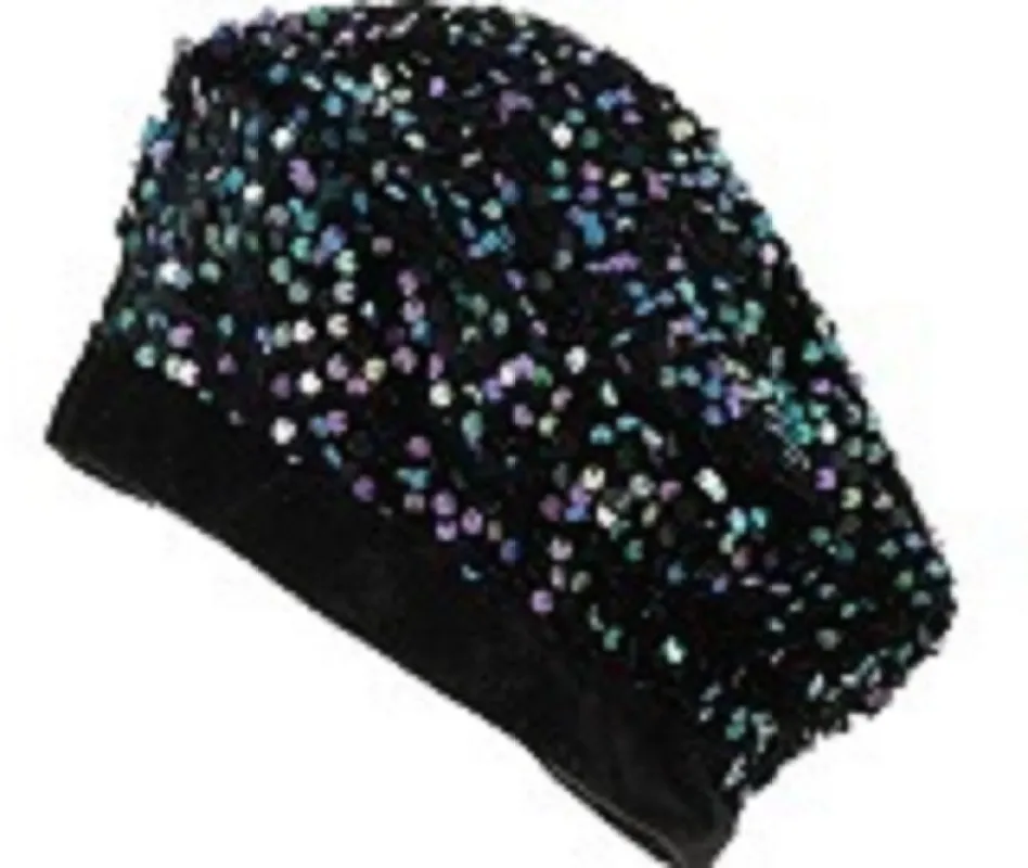 SEQUIN BERET VITRAIL OIL SPILL ( 1156 VT ) sold by Oh My Jewelry