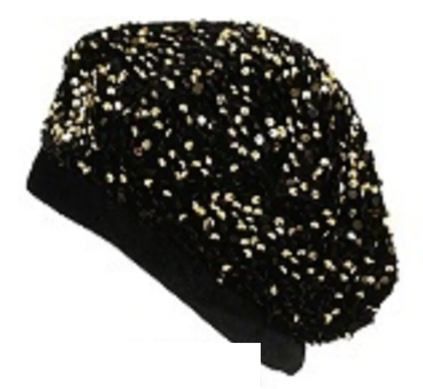 SEQUIN BERET GOLD ( 1156 GD ) sold by Oh My Jewelry