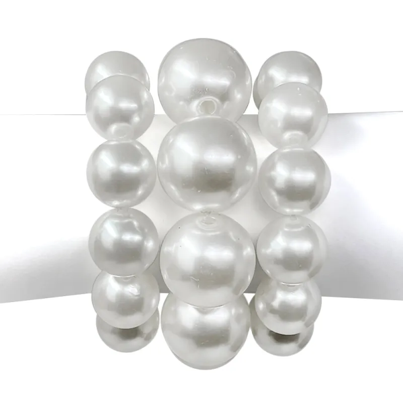 WHITE PEARL STRETCH BRACELETS ( 10104 WH ) sold by Oh My Jewelry