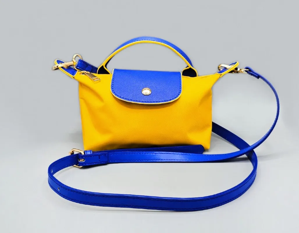 BLUE YELLOW PURSE HANDBAG ( 1507 YEL ) sold by Oh My Jewelry